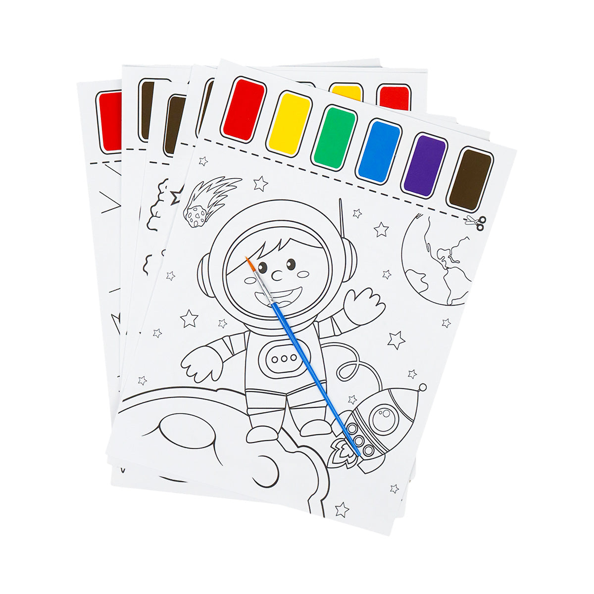 Dibujo de Astronauta para Colorear con Acuarelas