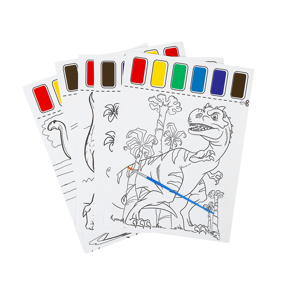 Dibujo de Dinosaurio para Colorear con Acuarelas