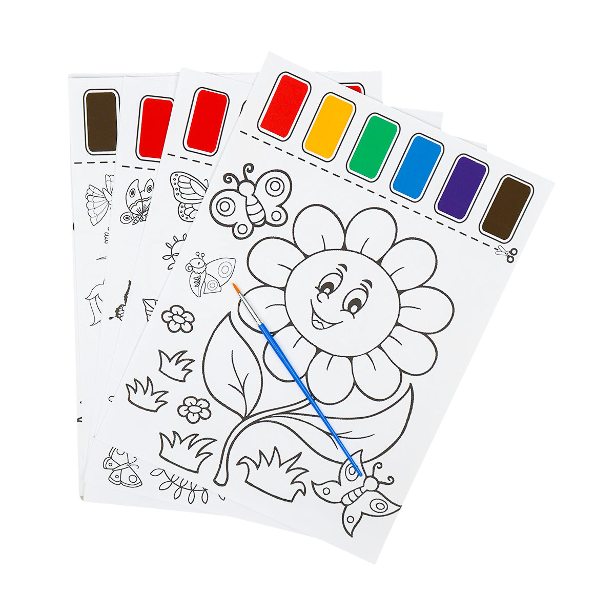 Dibujo de Flor para Colorear con Acuarelas