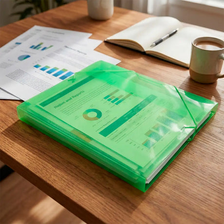 Carpeta Tipo Sobre con Asa, Color Verde