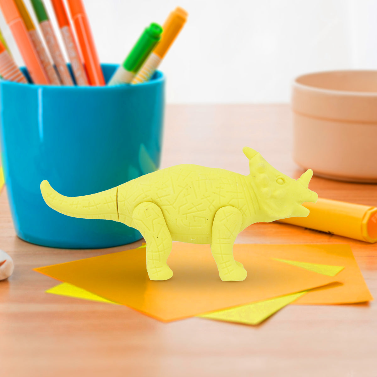Goma de borrar en forma de dinosaurio, Studentz, Color Amarillo