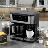Faberware, Cafetera 2 En 1, color Negro Con Plata