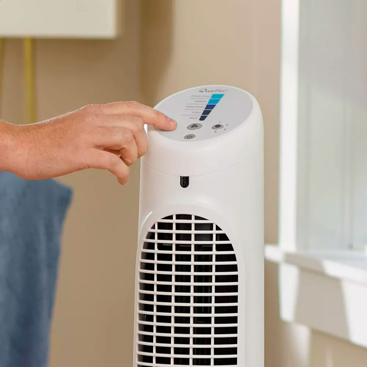 Ventilador de Torre Oscilante de 5 Velocidades, Honeywell QuietSet