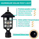Lámpara Solar de Poste Impermeable para Exteriores, Zinnze