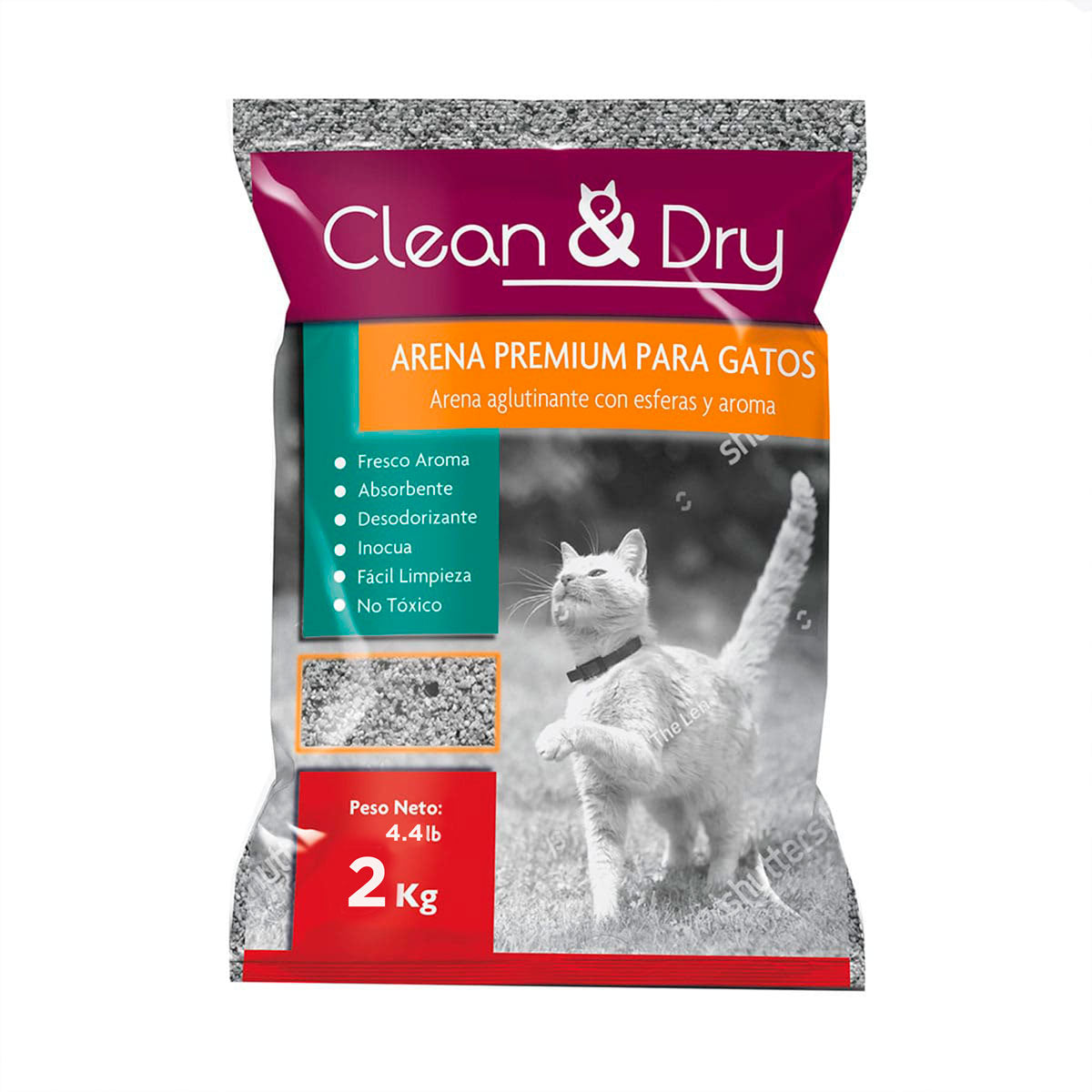 Arena para Gato Clean & Dry 2 Kg