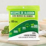 Hisopos de Algodón con Mango de Bambú, Liderclean