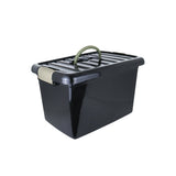 Caja Rectangular de Plástico, color Negro con Olivo, 18L.
