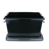 Caja Rectangular de Plástico, color Negro con Olivo, 18L.