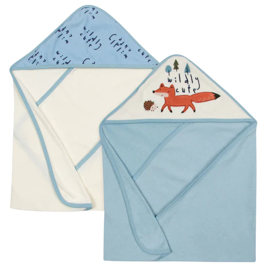 Gerber Toallas con Capucha para Bebé color Azul con Blanco 66x76 cm