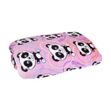 Cobija Afelpada color Rosa con Estampado de Pandas, 179x148cm