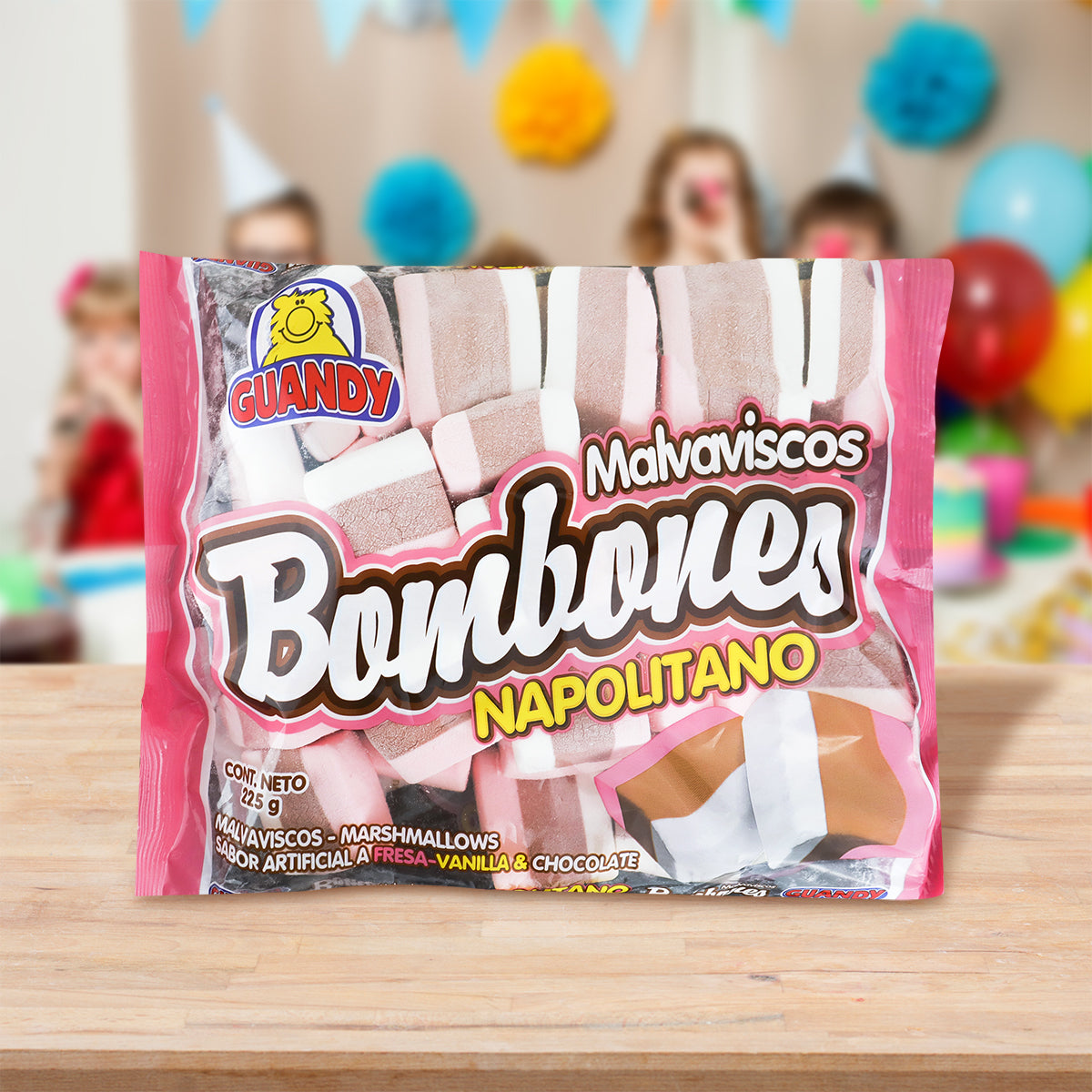 Malvaviscos Napolitano 225g, Guandy