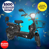 Bicicleta Eléctrica Negra Kiwo GY801