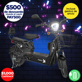 Bicicleta Eléctrica Negra Kiwo GY801