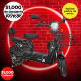 Bicicleta Eléctrica Negra Kiwo GY801