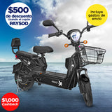 Bicicleta Eléctrica Negra Kiwo GY801