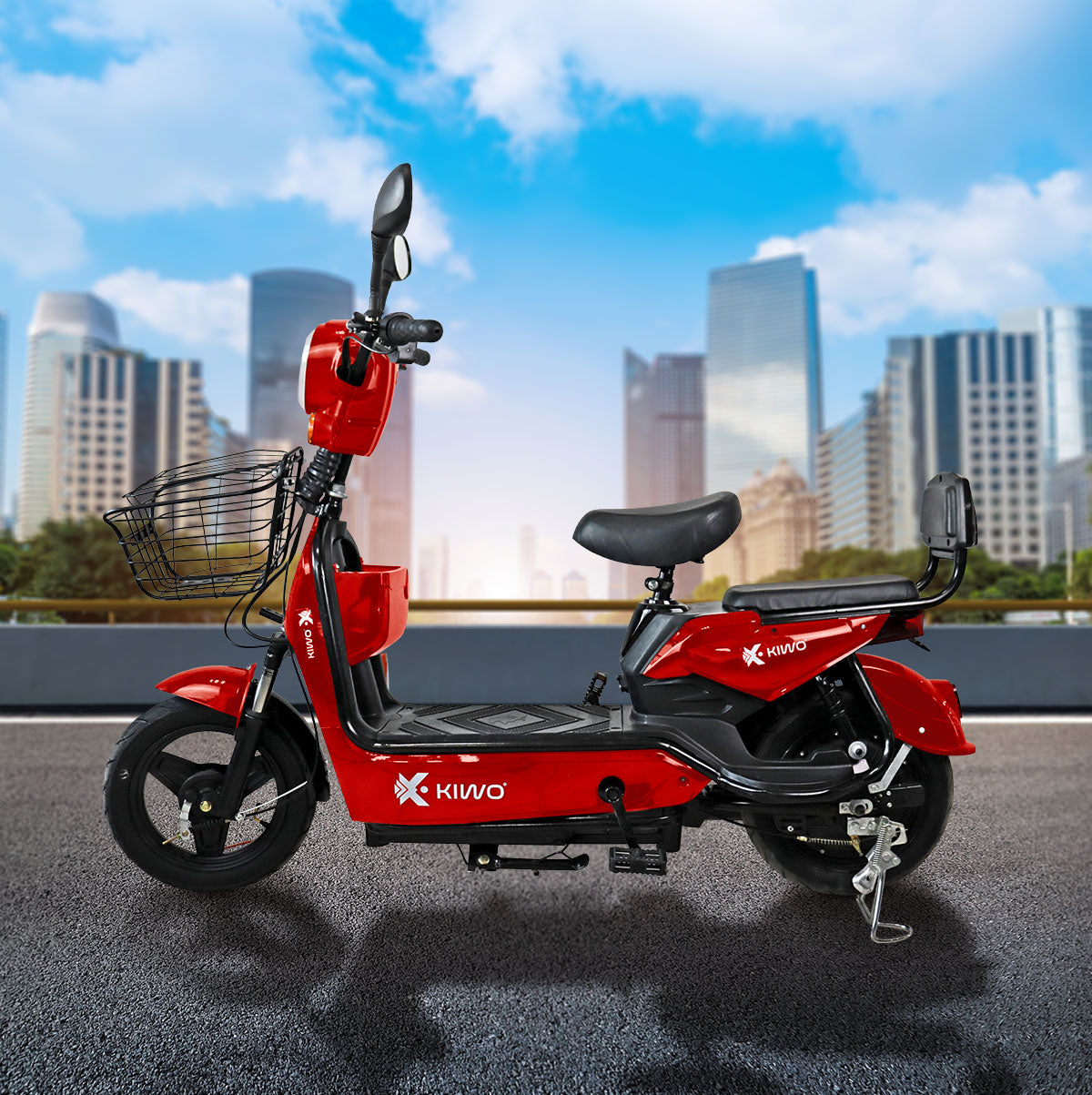 Bicicleta Eléctrica Kiwo Jy-001, color Rojo
