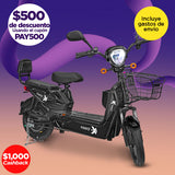 Bicicleta Eléctrica Negra Kiwo GY801