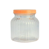 Frasco de Cristal Decorado Tapa color Naranja 650ml