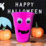 Vaso color Fucsia con Diseño de Halloween