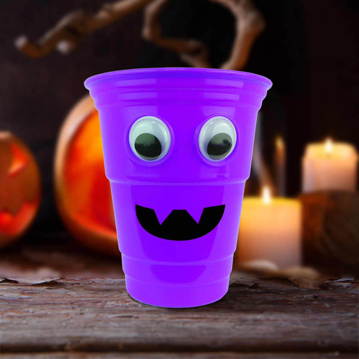 Vaso color Morado con Diseño de Halloween