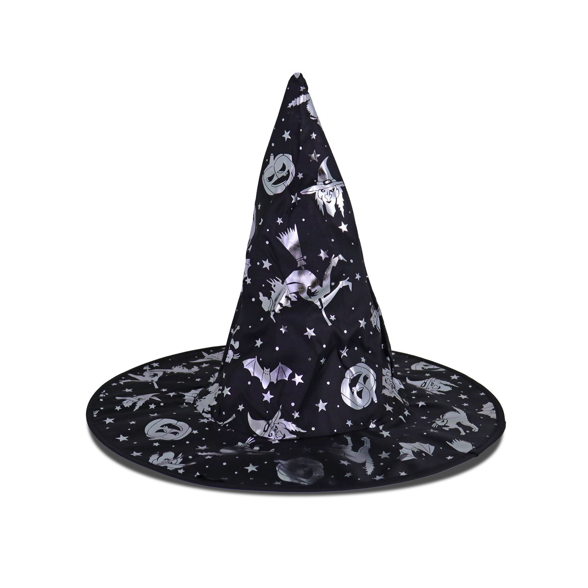 Sombrero color Negro con Estrellas para Disfraz de Bruja