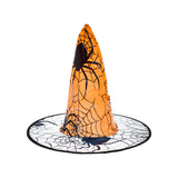 Sombrero de Bruja para Disfraz de Halloween color Naranja con Negro