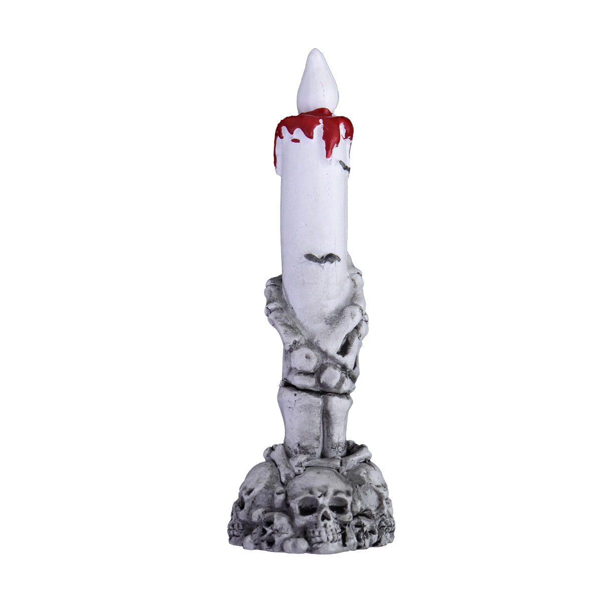 Figura de Calavera con Vela Decorativa color Blanco