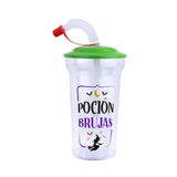 Vaso Decorado con Popote para Halloween.