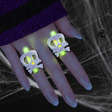Anillos de Calavera Fluorescente color Verde