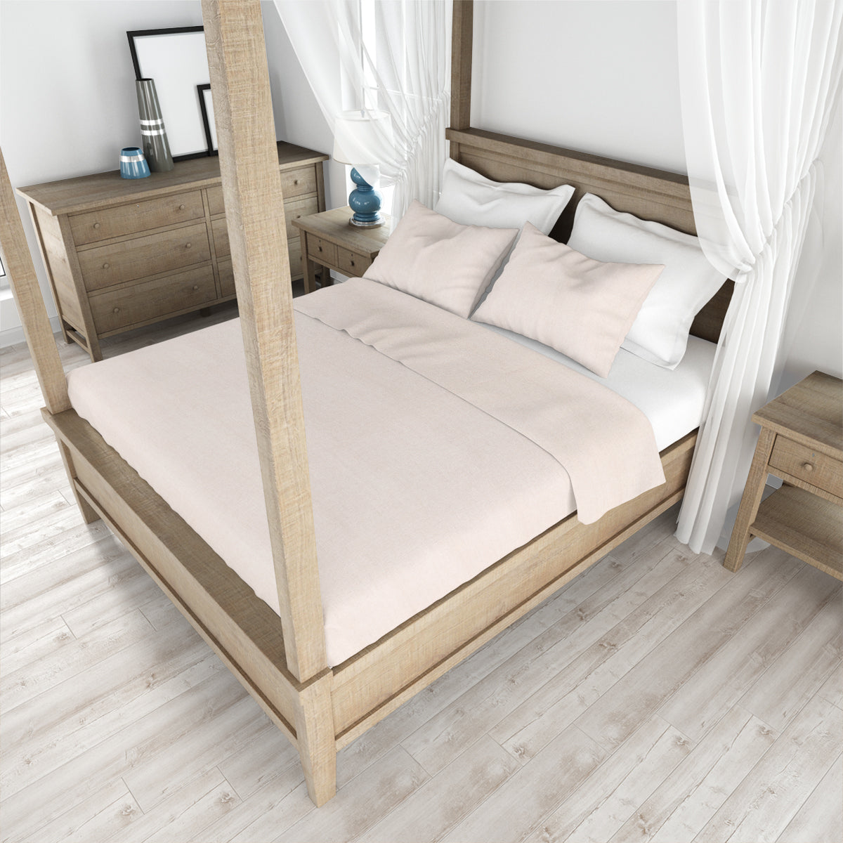 Juego de Sábanas Matrimonial, Color Beige
