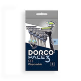 Paquete de 5 Rastrillos Desechables para Hombre, Dorco Pace3