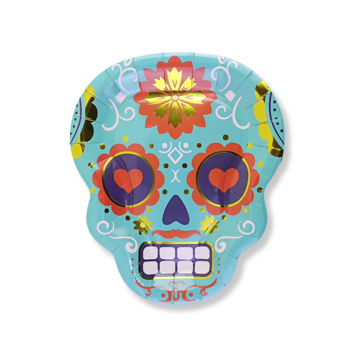 Platos Desechables con Diseño de Día de Muertos.