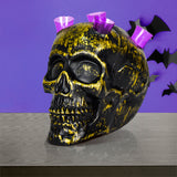 Calavera Dorada Decorativa para Fiestas de Halloween.