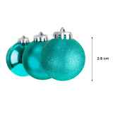 Esferas Navideñas color Verde Turquesa, 12pzas