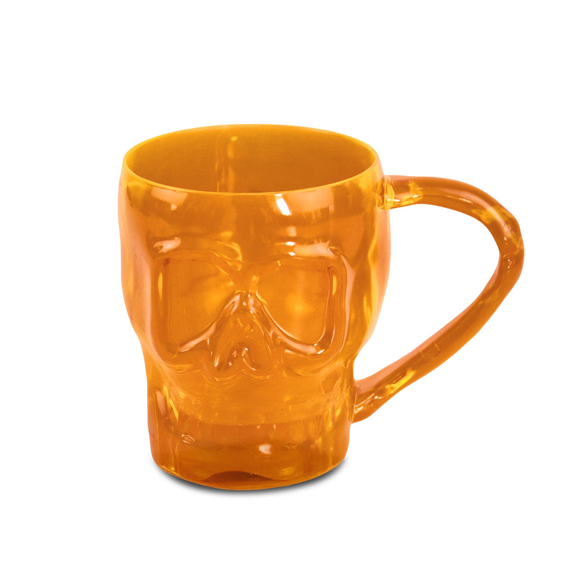 Taza color Naranja en Forma de Calavera