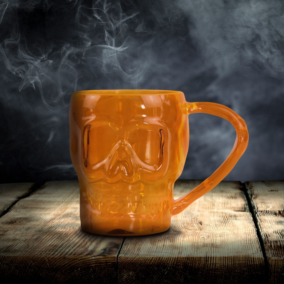 Taza color Naranja en Forma de Calavera