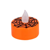 Set de 2 Velas color Naranja con Estampado de Telaraña