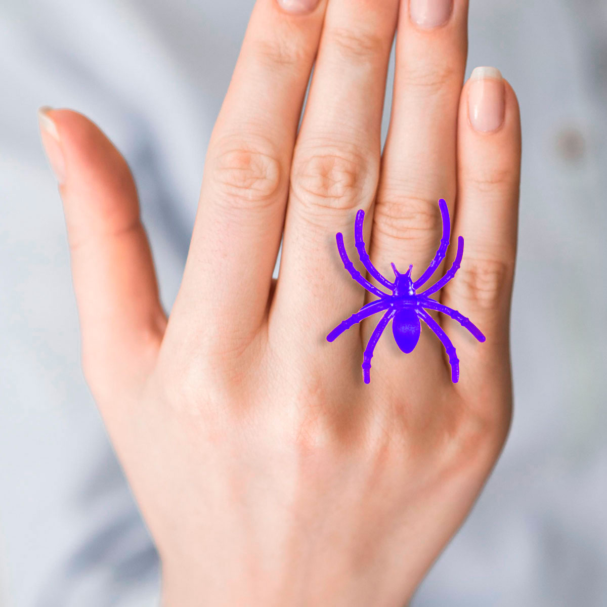 Anillos de Araña, color Morado, 4 piezas