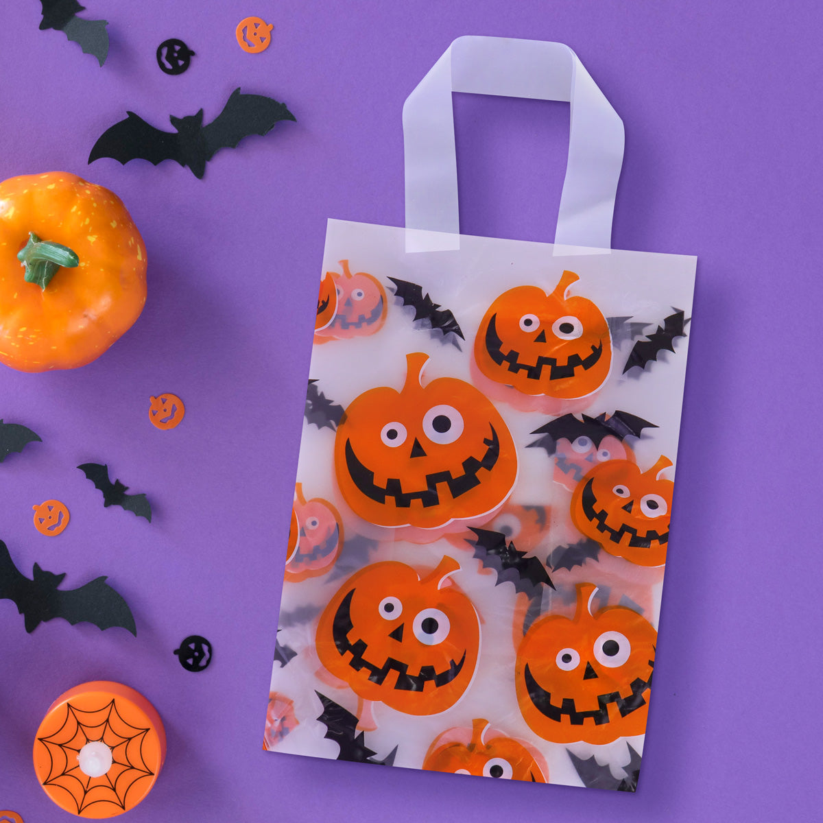 Bolsas de Plástico con Diseño de Calabaza para Dulces