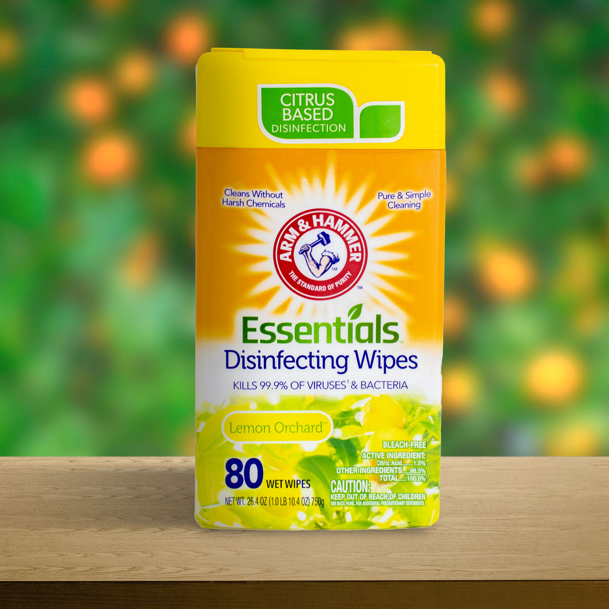 Arm & Hammer Toallitas Desinfectantes, Fragancia Huerto de Limón 80pza.