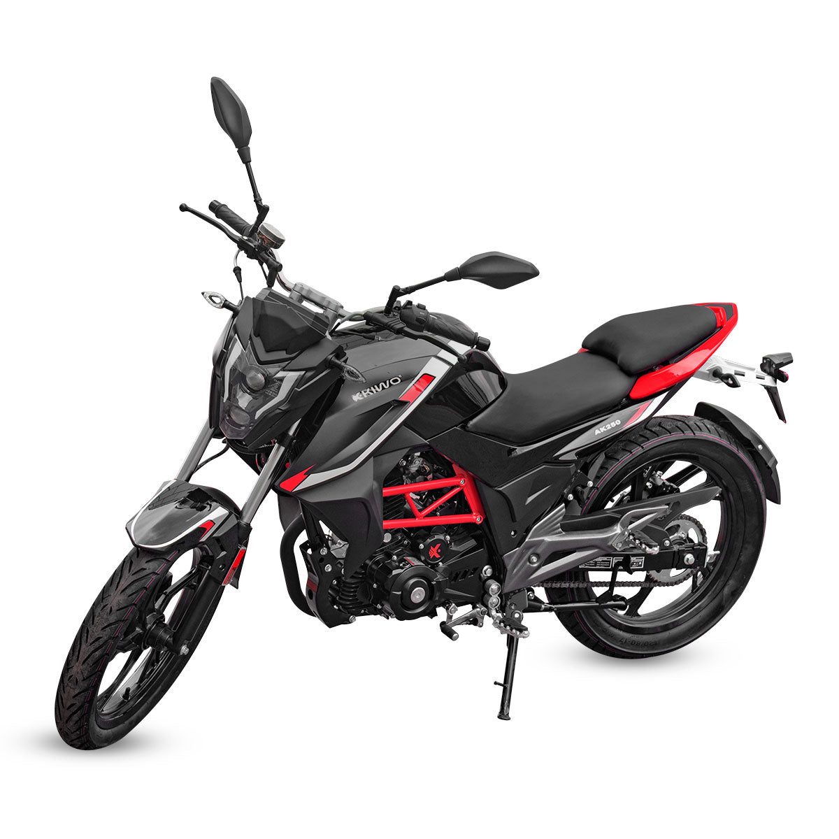 Motocicleta Kiwo Ak250, color Negro con Rojo