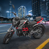 Motocicleta Kiwo Ak250, color Negro con Rojo