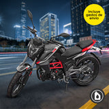 Motocicleta Kiwo Ak250, color Negro con Rojo
