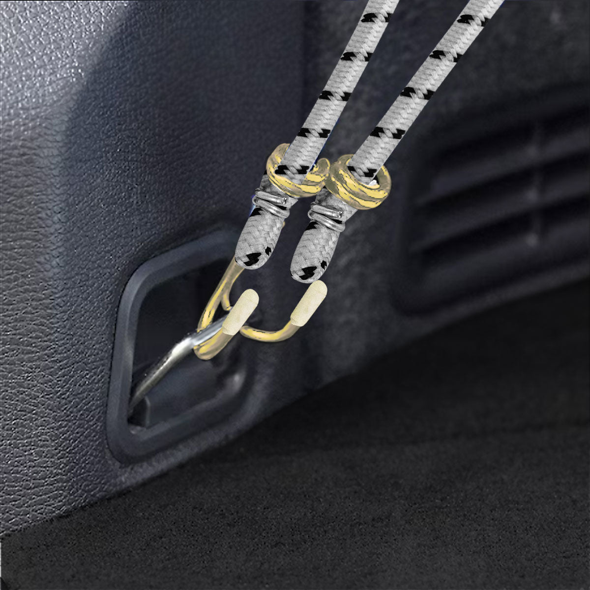 Cuerda Elástica con Ganchos color Plata 91cm