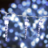 Serie de Luces Navideñas en Forma de Cristal de Hielo color Blanco.