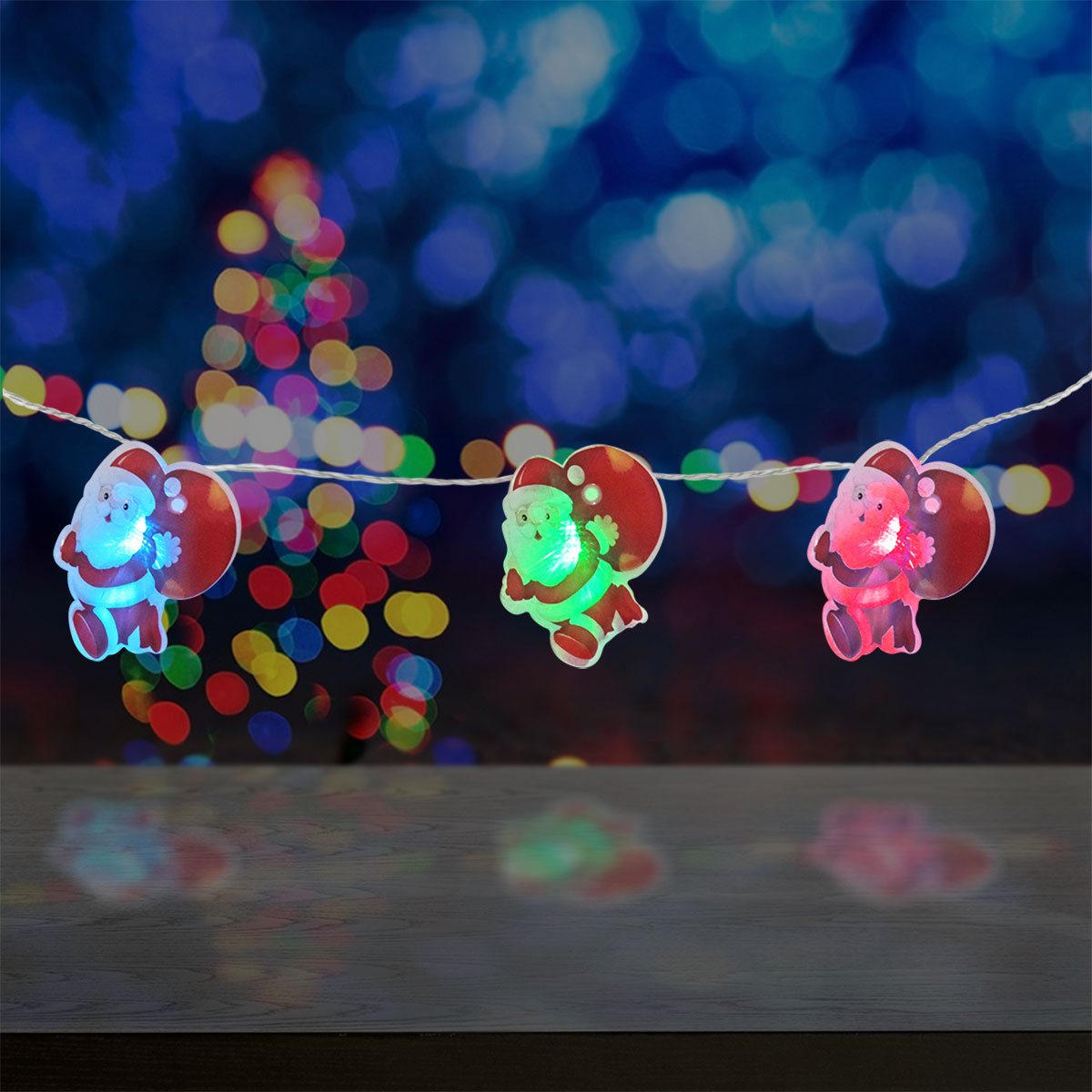 Serie de Luces Led con Forma de Santa Claus