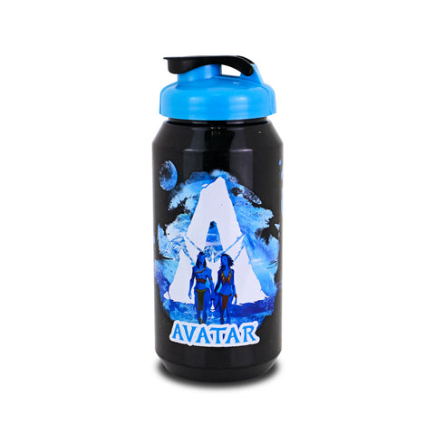Botella de Plástico Para Agua con Diseño Avatar color Negro con Azul 600ml.