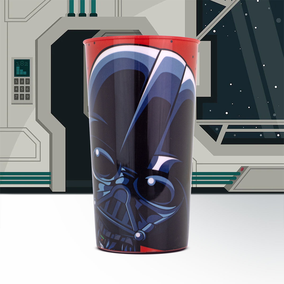 Vaso de Plástico Star Wars Darth Vader color Rojo 500ml.