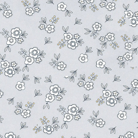 Juego de Sábanas Individual, Diseño Flores, Color Gris