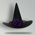 Sombrero color Negro con Flores para Disfraz de Bruja